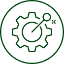 Icoon voor machine-instellingen en technische optimalisatie van Incomec puffing equipment