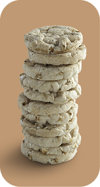 Stapel ronde gepofte graanwafels geproduceerd met Incomec puffing machines