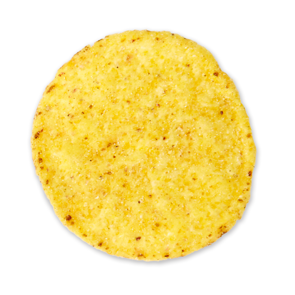 Ronde gepofte maïssnack met fijne kruiden en krokante structuur.